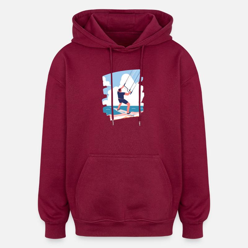 Kitesurfer - Oversized Unisex Hoodie - Burgunderrot