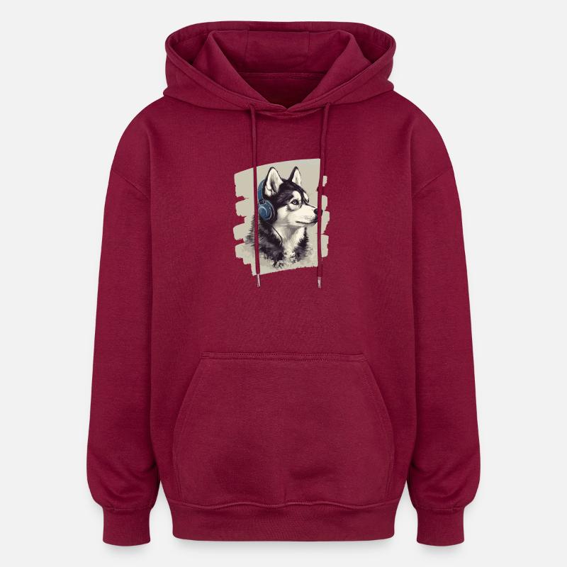 Rauque - Sweat à capuche oversize unisexe - bordeaux