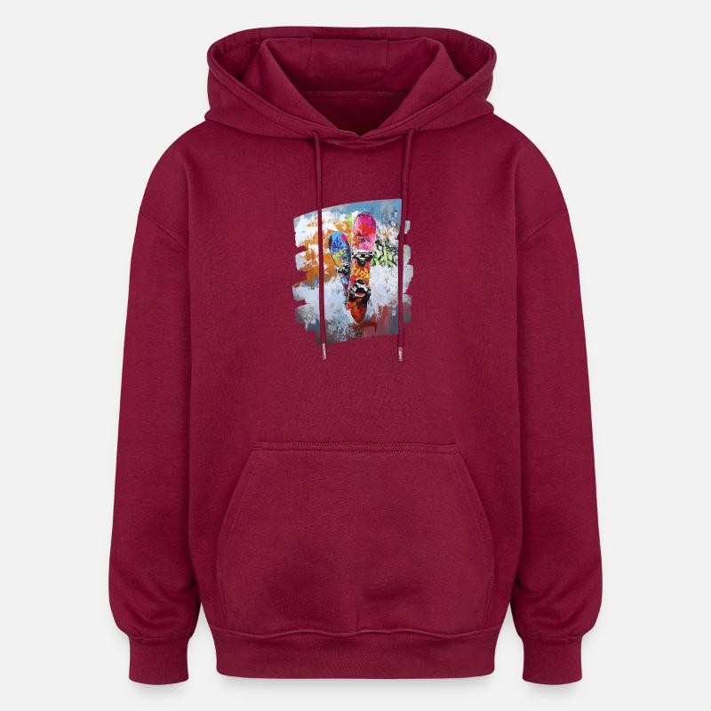 Snowboarder Pulverschnee - Oversized Unisex Hoodie - Burgunderrot