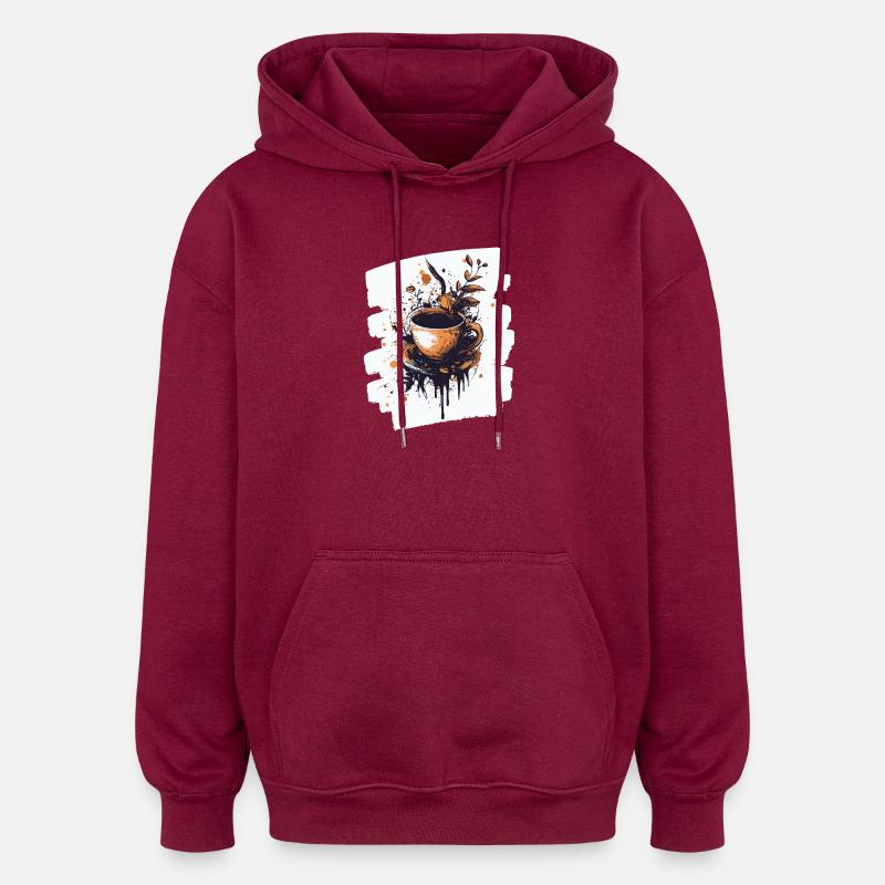 Coffee Coffee Coffee Lovers - Oversized Unisex Hoodie - burgundy