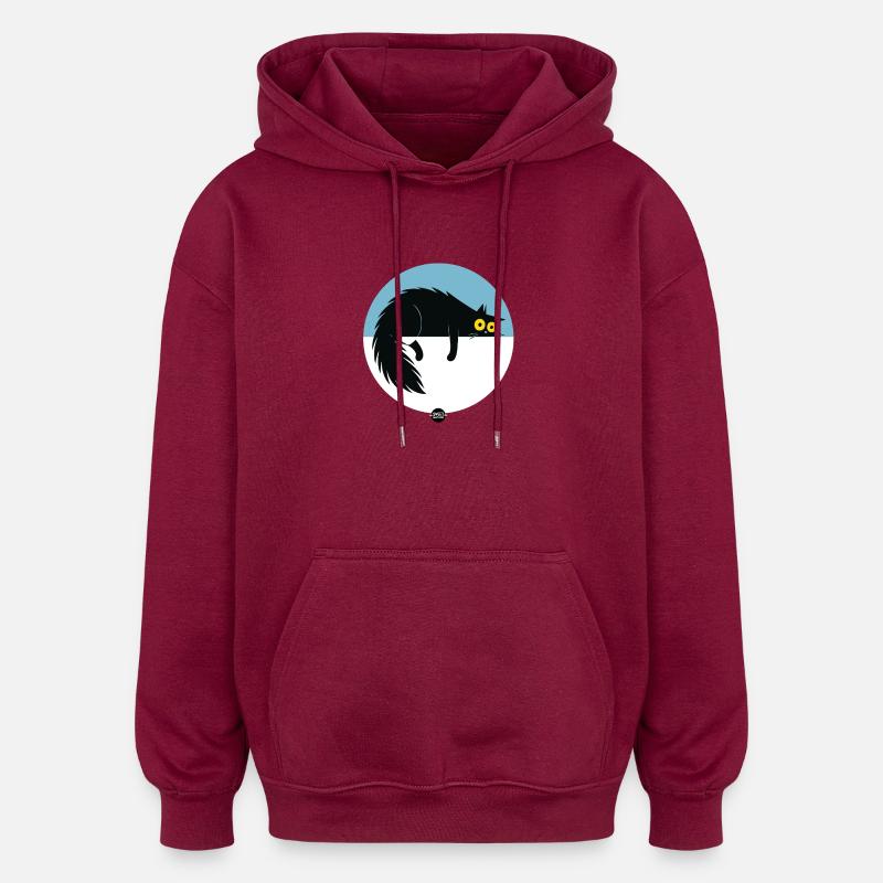 Lazy Surveillance Mode - Oversized Unisex Hoodie - burgundy