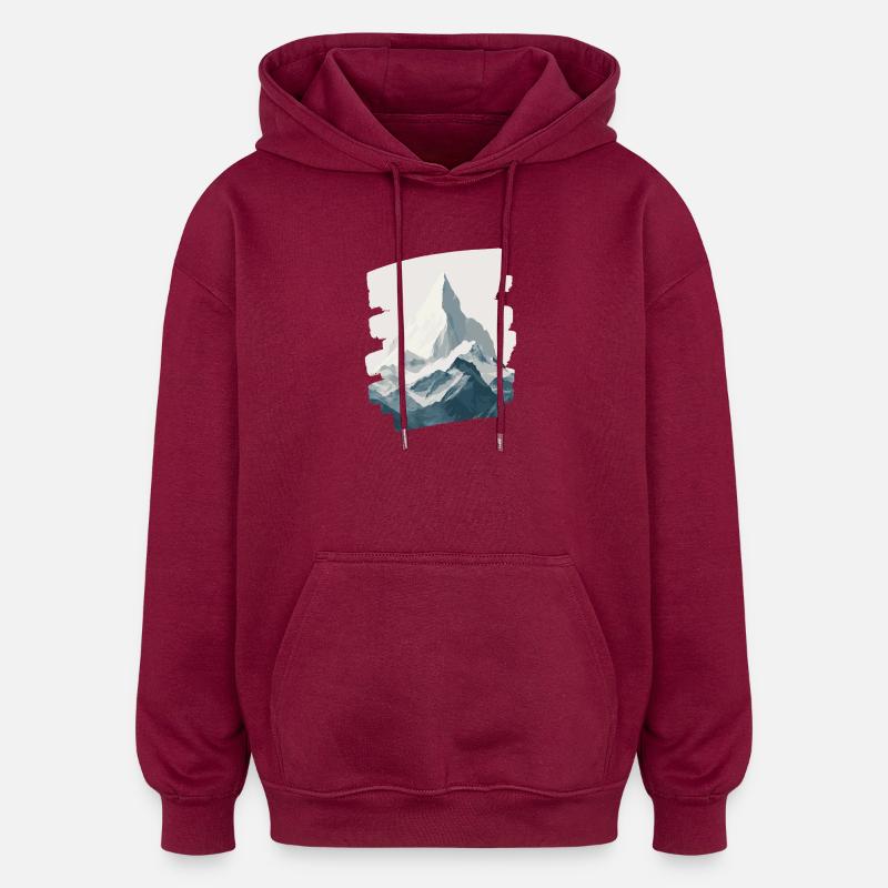 Berge Klettern Kletterer Wandern - Oversized Unisex Hoodie - Burgunderrot