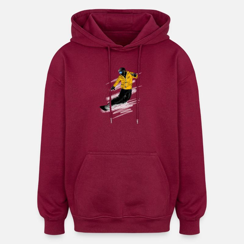 Snowboarders - Sweat à capuche oversize unisexe - bordeaux