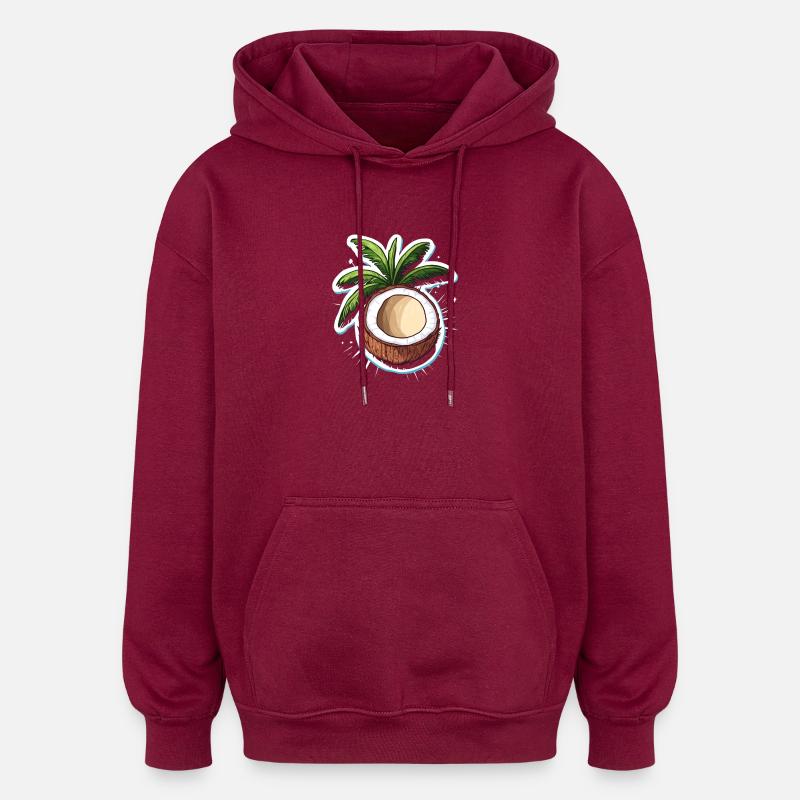 Kokosnuss Coconut - Oversized Unisex Hoodie - Burgunderrot