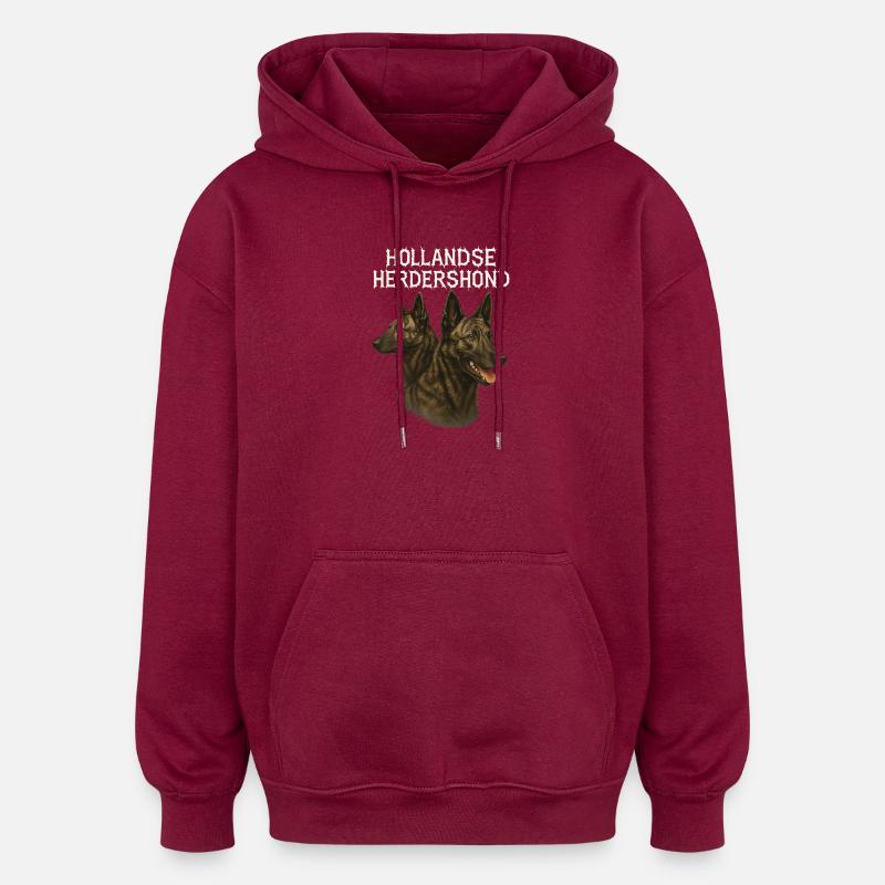 Hollandse Herdershond - Sweat à capuche oversize unisexe - bordeaux