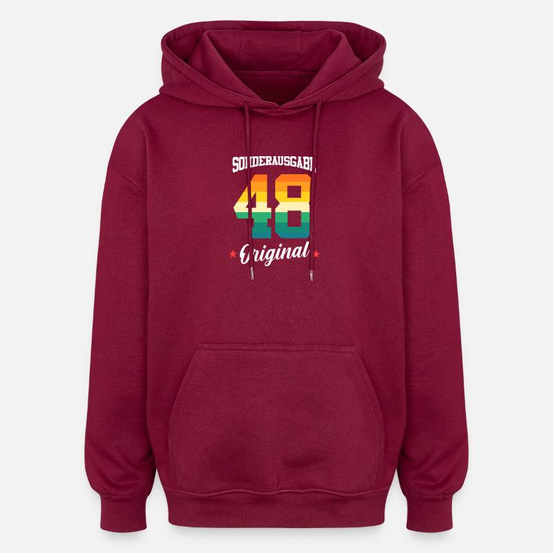 48 Anniversaire - Sweat à capuche oversize unisexe - bordeaux