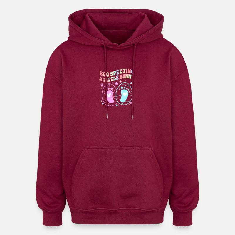Werdende Mutter Ostern Gender Reveal - Oversized Unisex Hoodie - Burgunderrot
