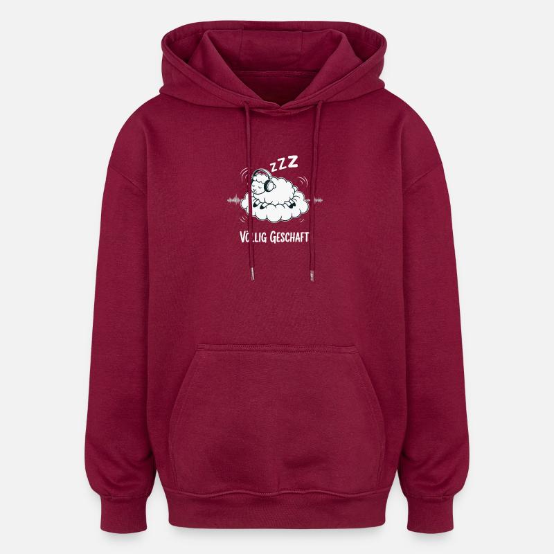 Completely done sheep design - Oversized Unisex Hoodie - burgundy