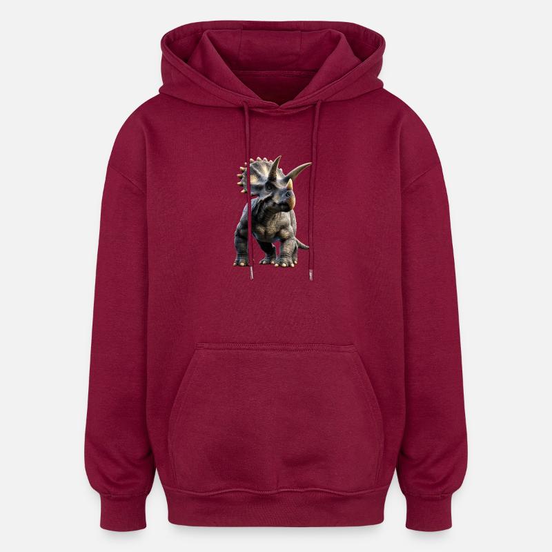 Triceratops Dinosaure Dinos Triceratops Dino - Sweat à capuche oversize unisexe - bordeaux