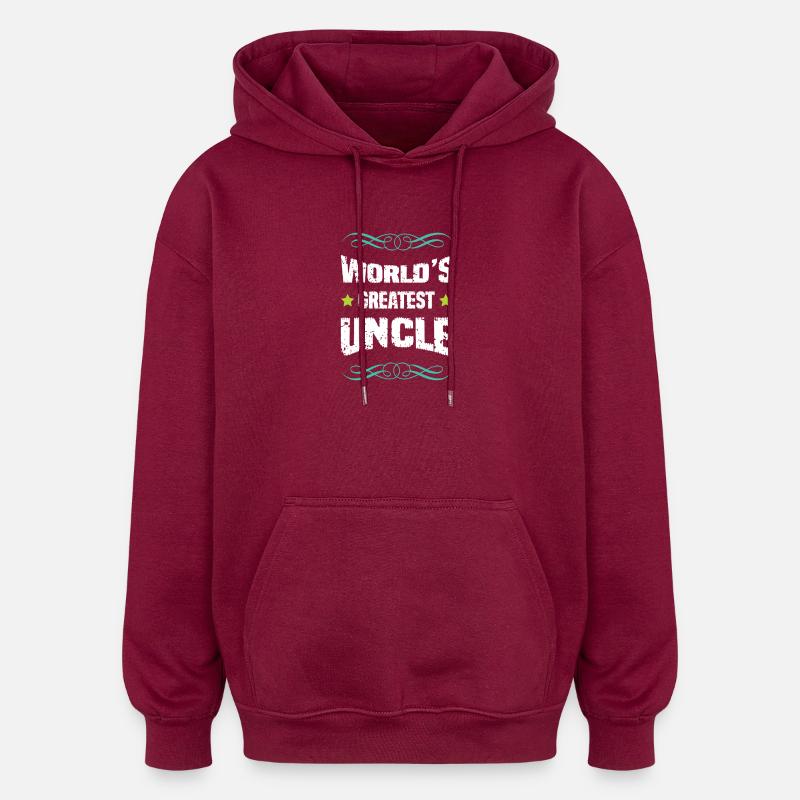 World's Greatest Uncle - Oversized Unisex Hoodie - Burgunderrot