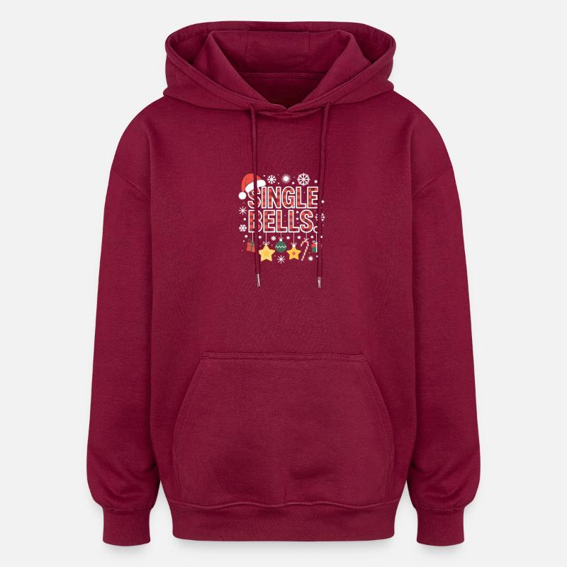 Cloches simples Noël laid - Sweat à capuche oversize unisexe - bordeaux