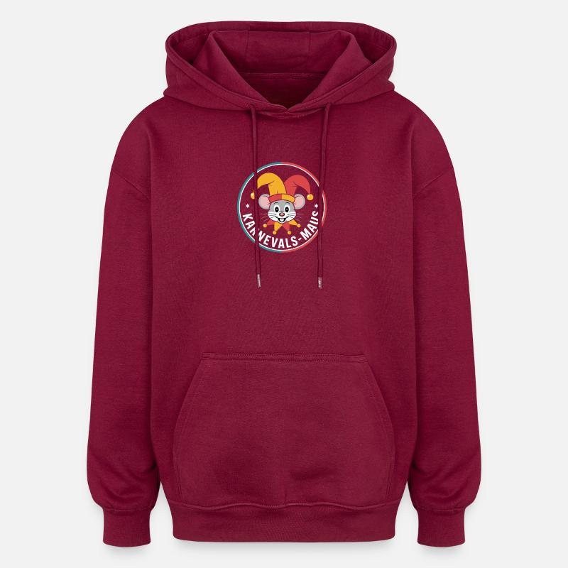 Karnevalsmaus Karneval Köln Kölner Karnevals Maus - Oversized Unisex Hoodie - Burgunderrot