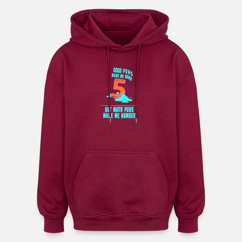 Mahtelehrer Mathe Geometrie Schule Mathematik - Oversized Unisex Hoodie - Burgunderrot