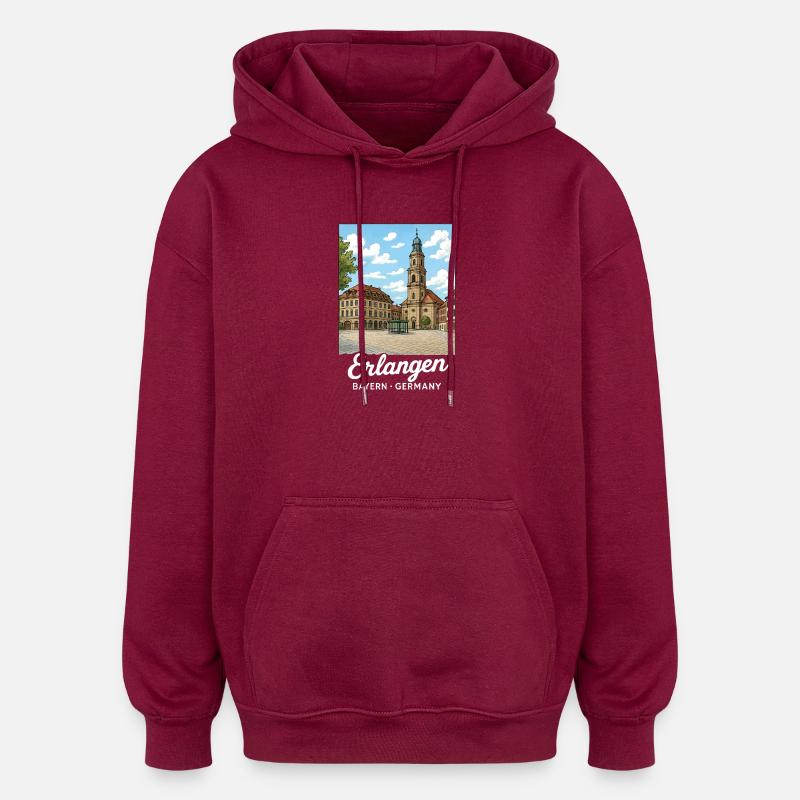 Acquérir - Sweat à capuche oversize unisexe - bordeaux