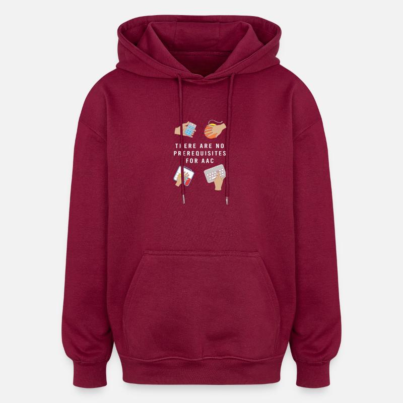 AAC Communication Sign Language SLP - Oversized Unisex Hoodie - burgundy