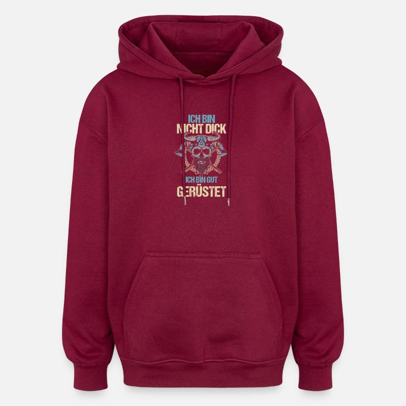 Mittelalter Schildwall Mittelaltermarkt Wikinger - Oversized Unisex Hoodie - Burgunderrot