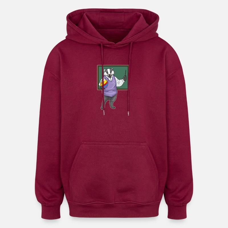 Dachs Ostern Lehrer - Oversized Unisex Hoodie - Burgunderrot