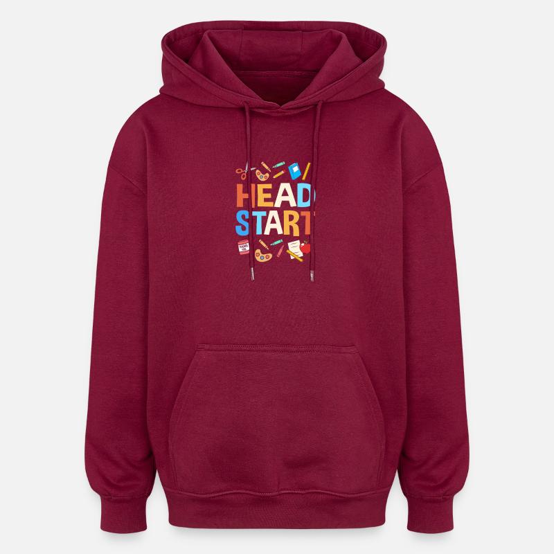 Vorschule Lehrer Vorschulkind - Oversized Unisex Hoodie - Burgunderrot