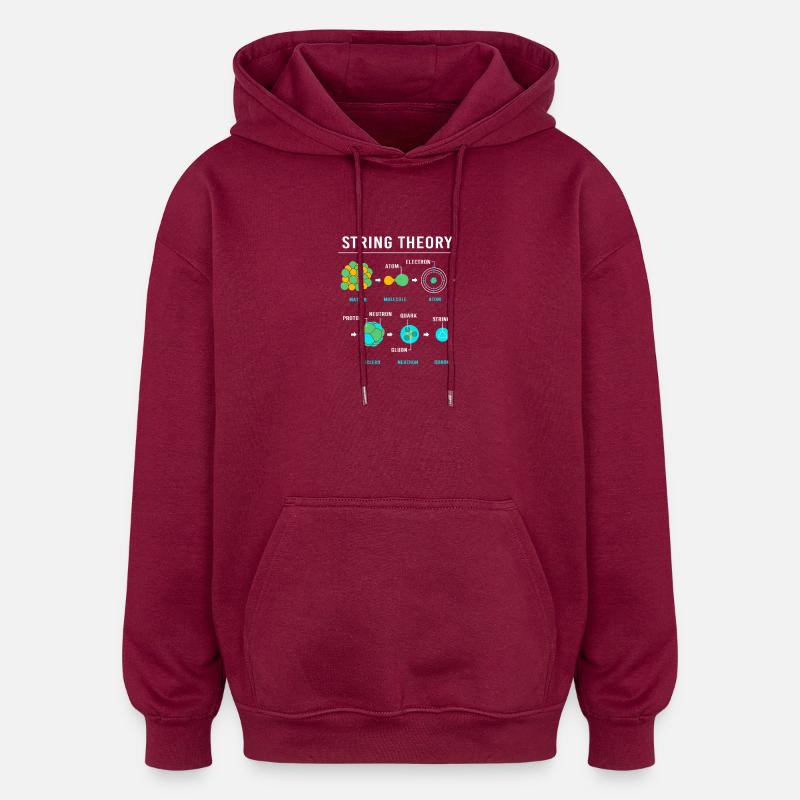 Physique quantique Physique quantique Saut quantique - Sweat à capuche oversize unisexe - bordeaux