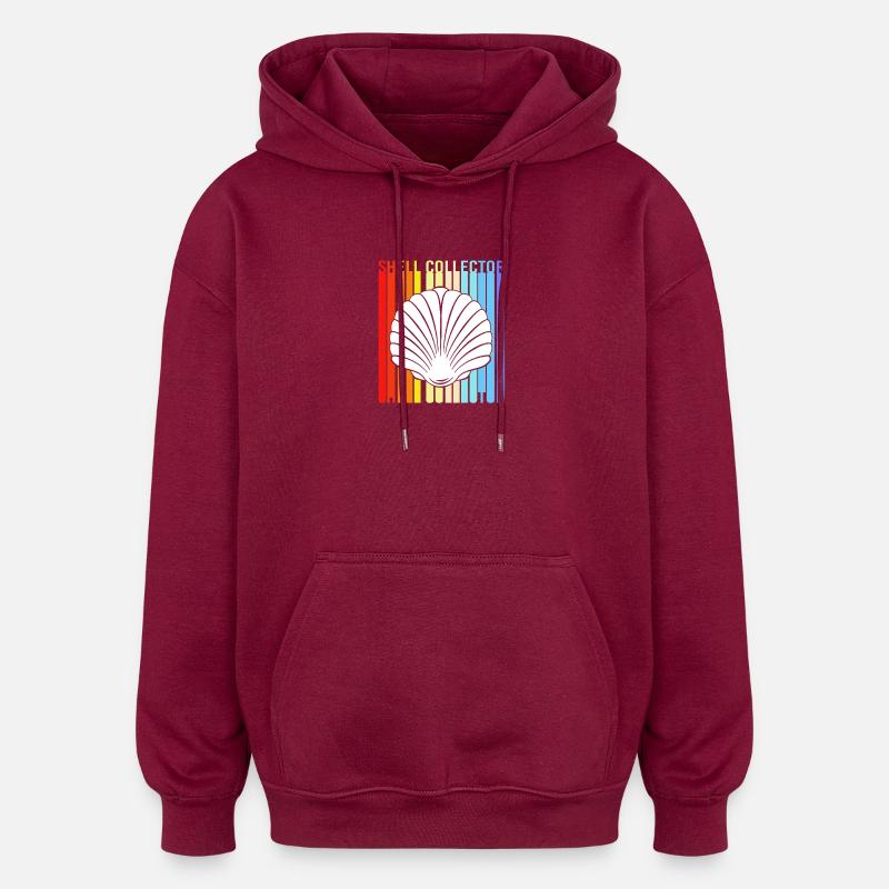 Shell Shell Collector - Oversized Unisex Hoodie - burgundy