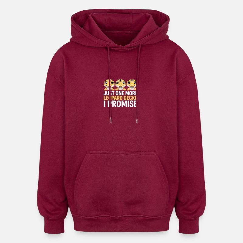 Leopardgekko-Trio Versprechen - Oversized Unisex Hoodie - Burgunderrot