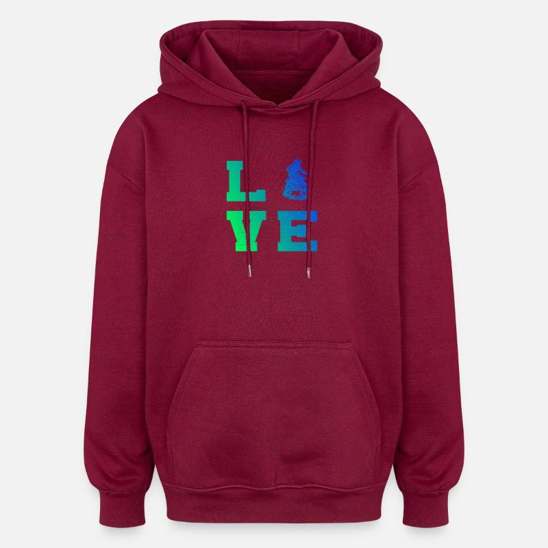 Déclaration pour tous les motocross - Sweat à capuche oversize unisexe - bordeaux
