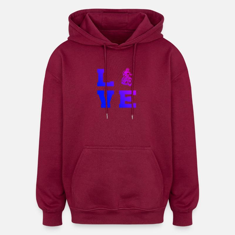 Déclaration directe sur le VTT - Sweat à capuche oversize unisexe - bordeaux