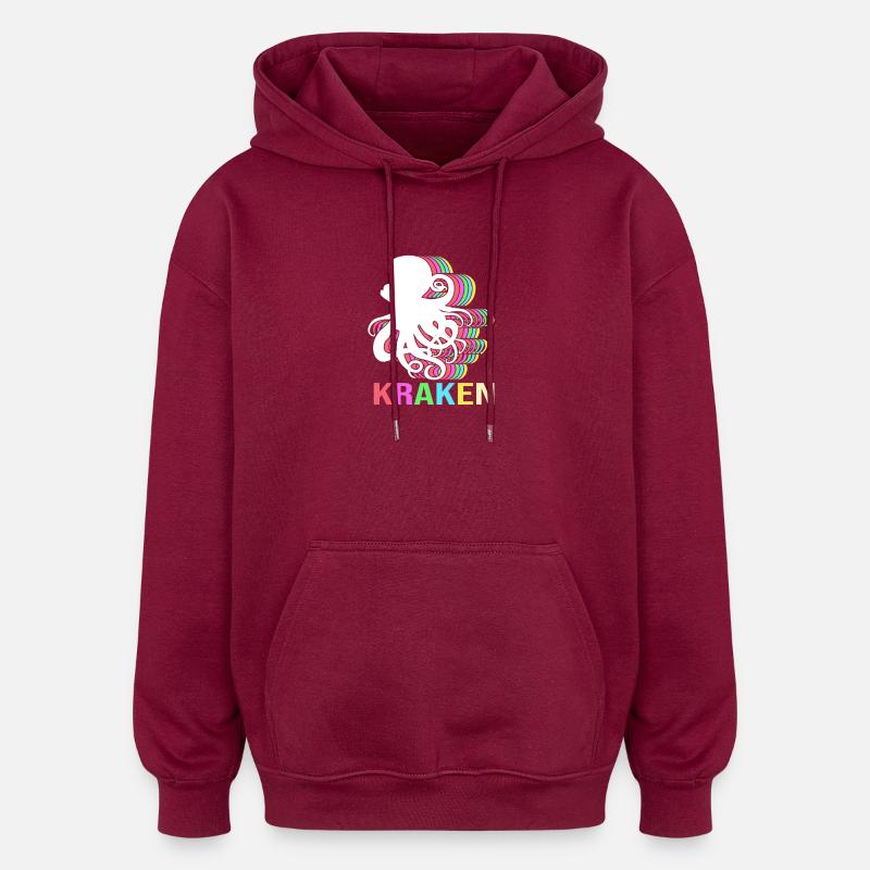 Octopus Octopus Octopus Octopus Octopus - Oversized Unisex Hoodie - burgundy