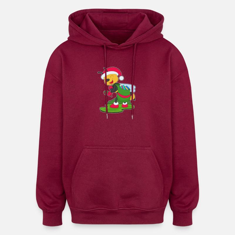 Paquets de Noël Bee - Sweat à capuche oversize unisexe - bordeaux