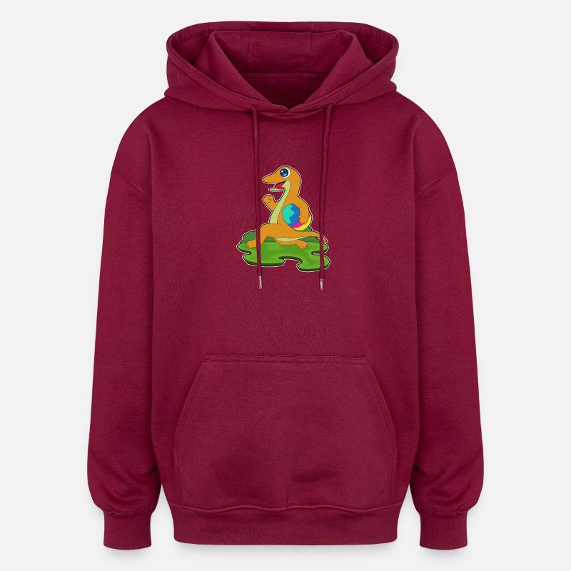 Lizard Easter Easter Egg - Oversized Unisex Hoodie - burgundy