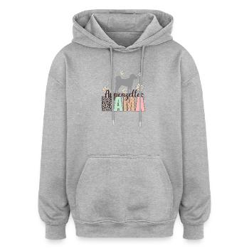 Appenzeller Mountain Dog Mom with Flowers - Oversized Unisex Hoodie - burgundy - Front - Noah (186cm)