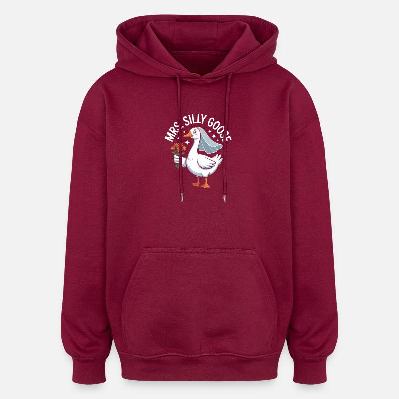Bridal Goose Logo – MrsSillyGoose - Oversized Unisex Hoodie - burgundy