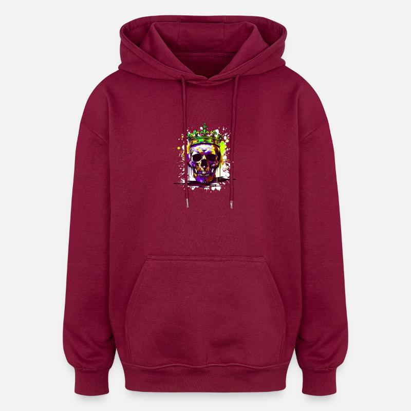 Couronne de crâne de roi - Sweat à capuche oversize unisexe - bordeaux