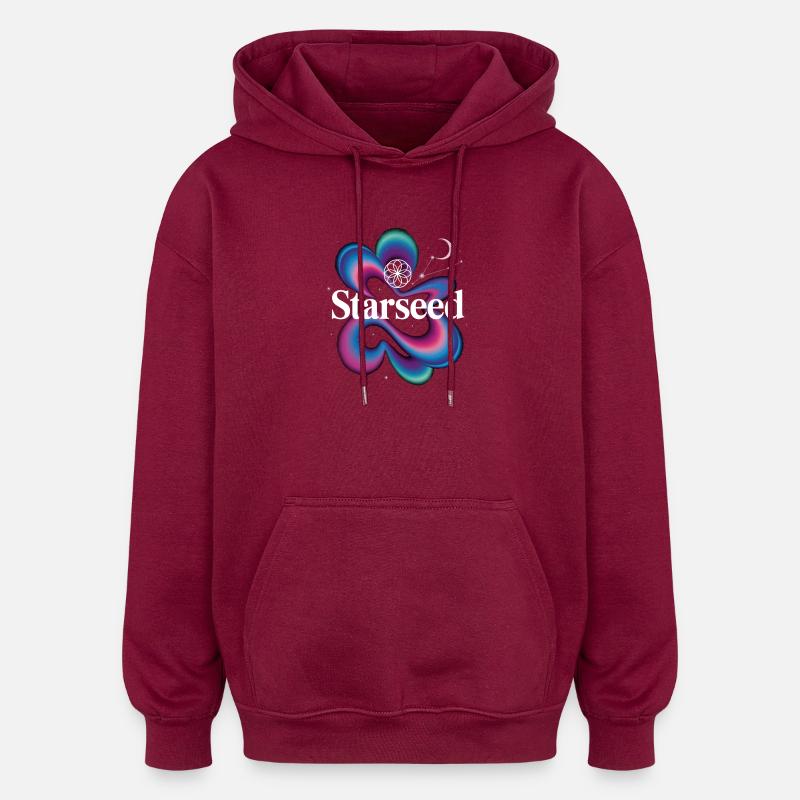 Starseed Farbwirbel Logo - Oversized Unisex Hoodie - Burgunderrot