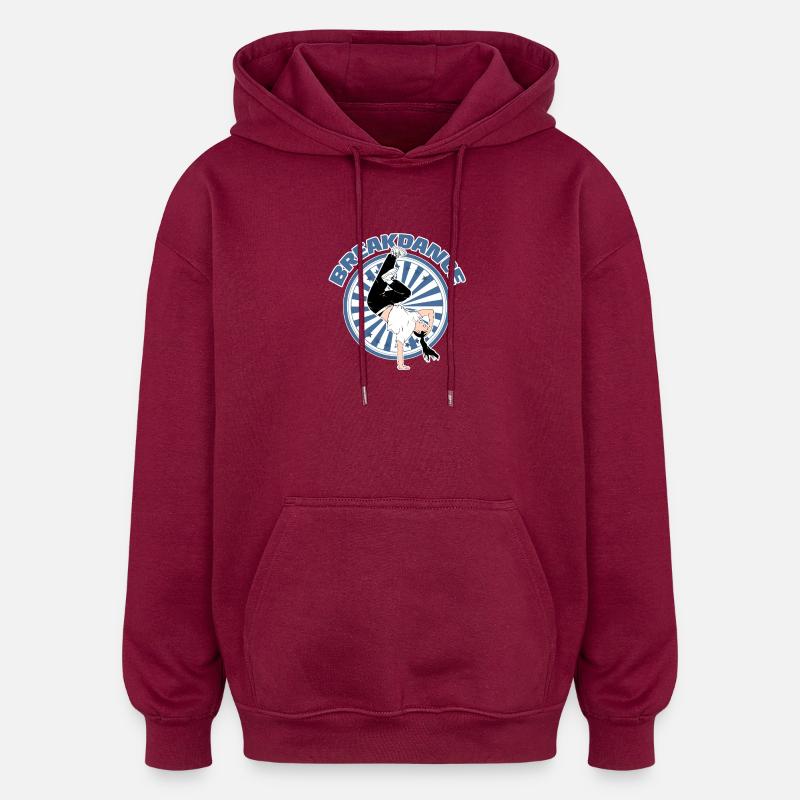 Breakdance  - Oversized Unisex Hoodie - Burgunderrot