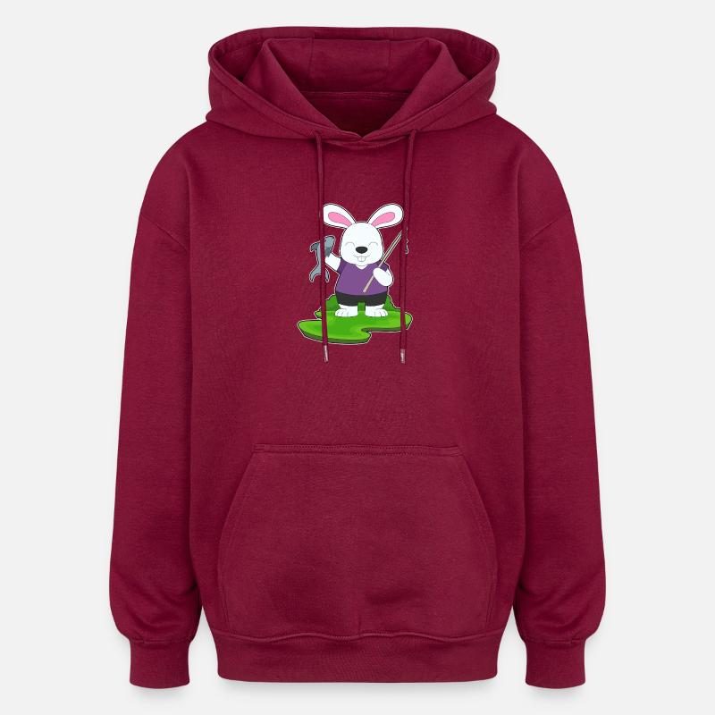 Pêche au poisson pêcheur lapin. - Sweat à capuche oversize unisexe - bordeaux