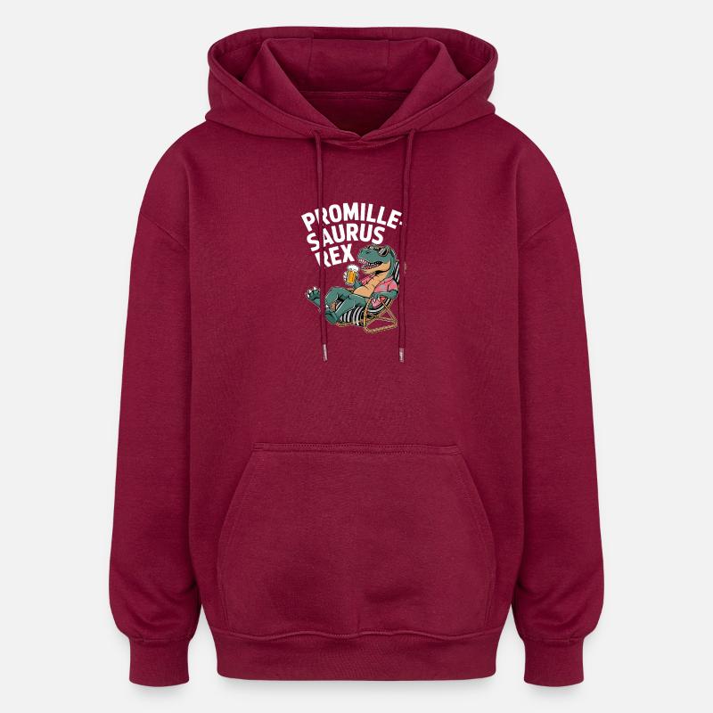Salon Promille-Saurus Rex - Sweat à capuche oversize unisexe - bordeaux