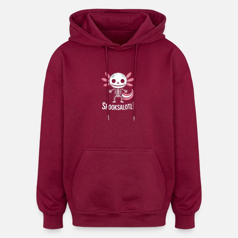 Spooksalot : Squelette à la Plume Rose - Sweat à capuche oversize unisexe - bordeaux