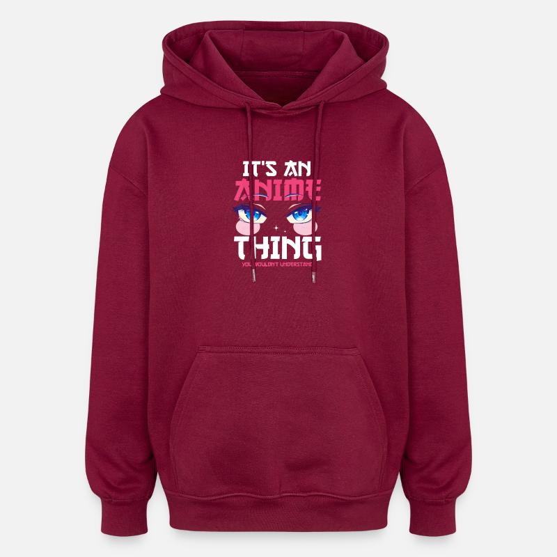C’est une affaire d’anime - Sweat à capuche oversize unisexe - bordeaux