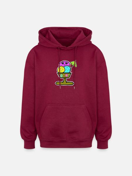 Bunter Eisbecher Eiscreme Eiskreme Eis - Oversized Unisex Hoodie - burgundy