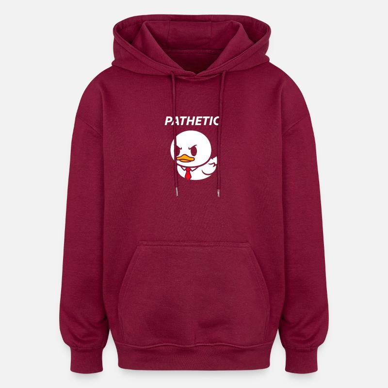 Canard pathétique avec cravate - Sweat à capuche oversize unisexe - bordeaux