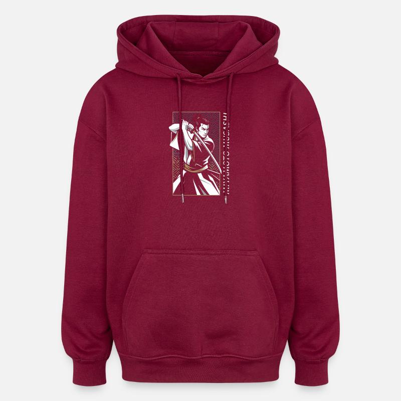 Samouraï Miyamoto Musashi - Sweat à capuche oversize unisexe - bordeaux