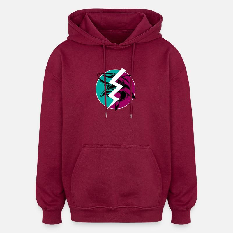 Requin Électrique Fendu - Sweat à capuche oversize unisexe - bordeaux