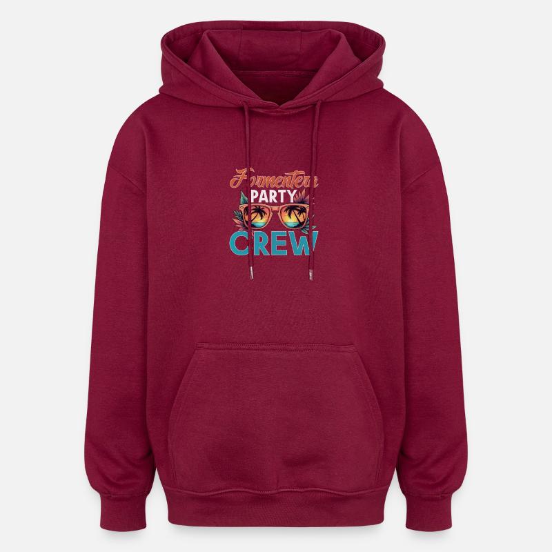 Équipe de Formentera - Sweat à capuche oversize unisexe - bordeaux