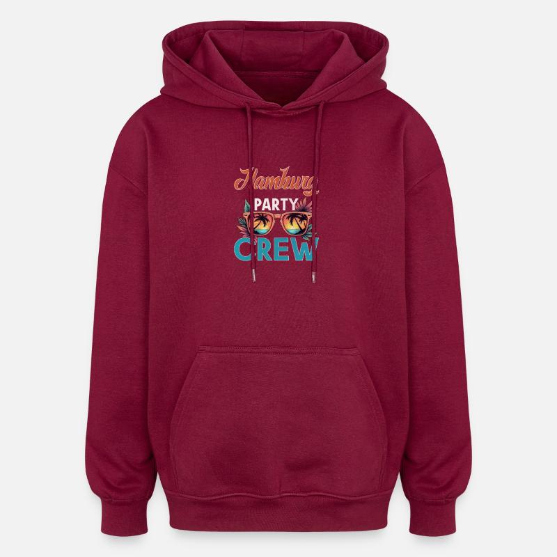 Équipage de Hambourg - Sweat à capuche oversize unisexe - bordeaux