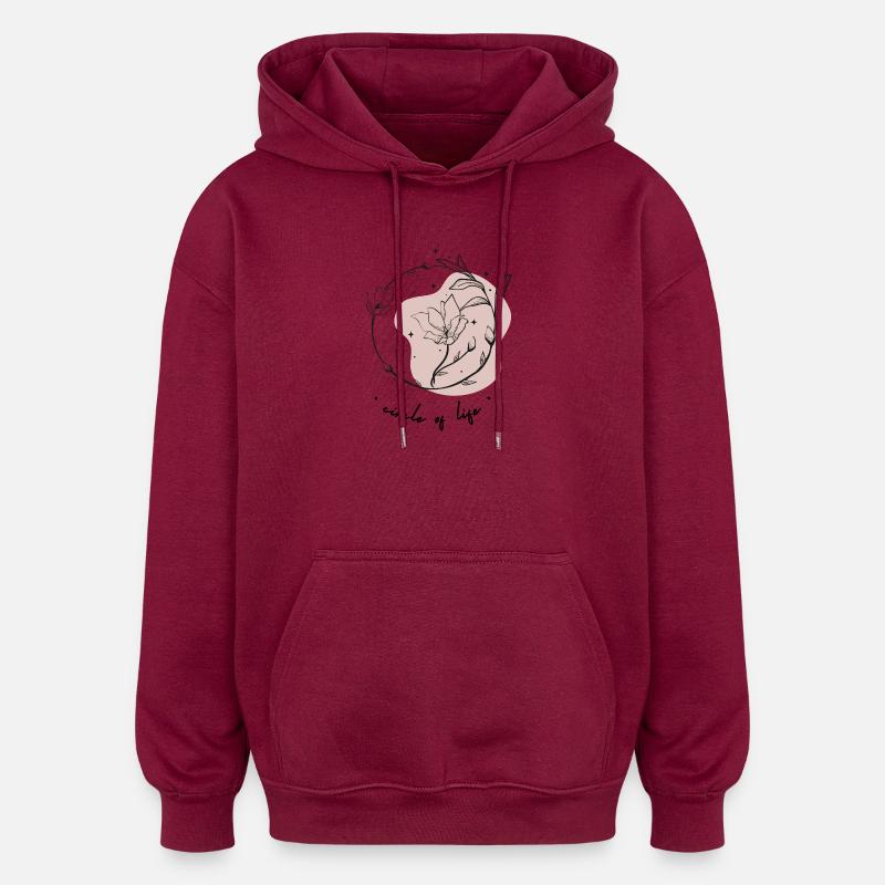 Lebenszyklen - Oversized Unisex Hoodie - Burgunderrot