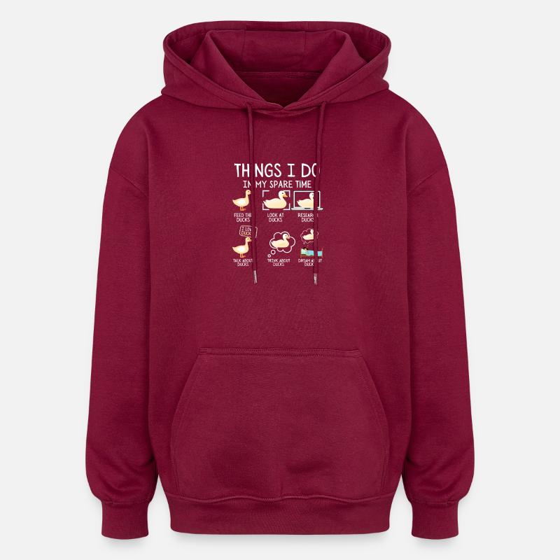 Entenleben Freizeit - Oversized Unisex Hoodie - Burgunderrot