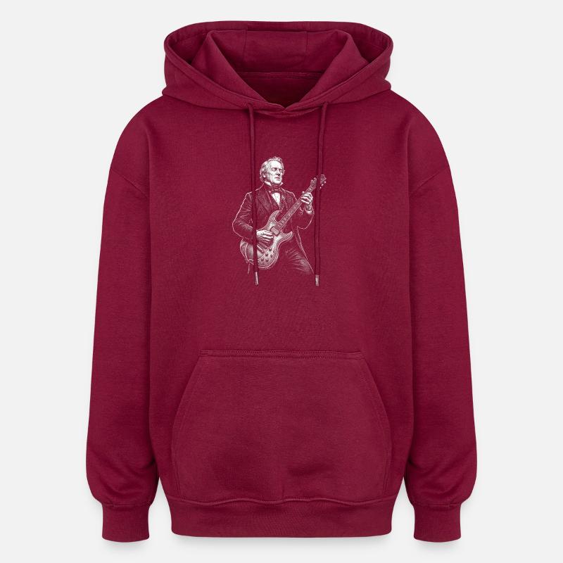 James Buchanan Playing Guitar - Oversized Unisex Hoodie - burgundy