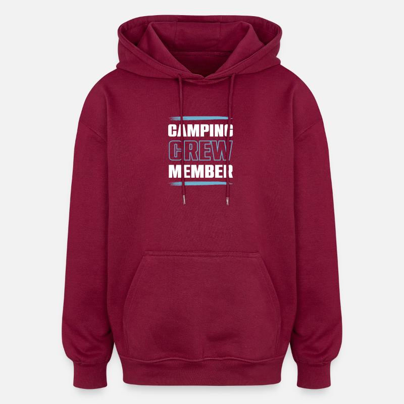 Équipe de camping - Sweat à capuche oversize unisexe - bordeaux