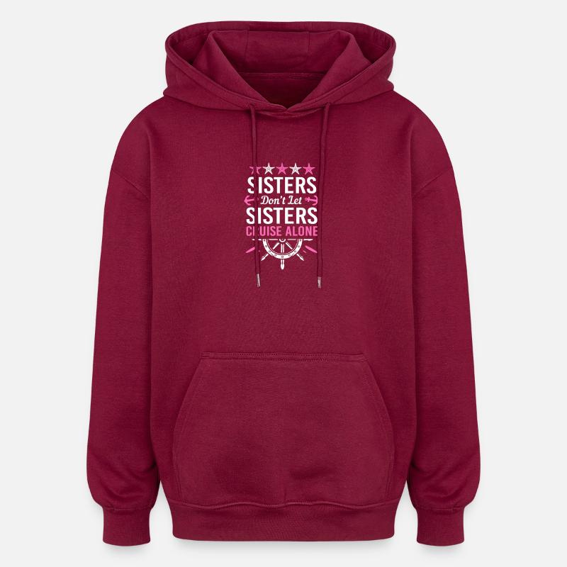 Bateau de croisière - Sweat à capuche oversize unisexe - bordeaux